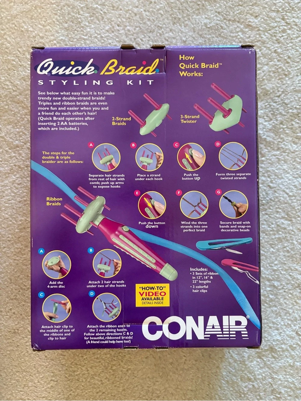 Vintage but never used Conair Quick Braid Styling Kit